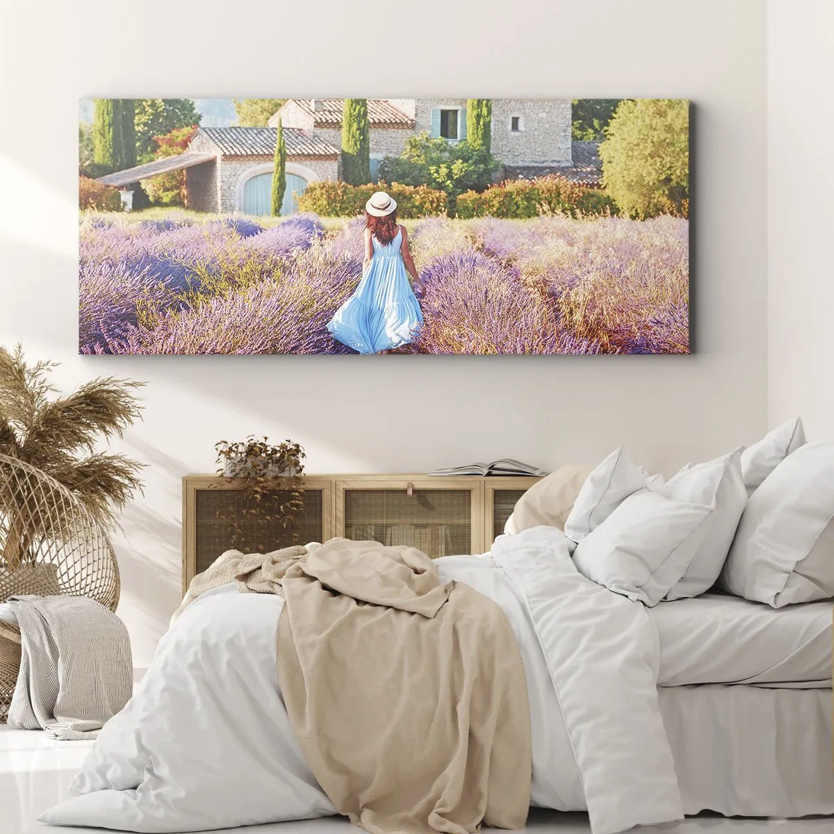 Obraz na plátne - Levanduľové dievča - 100x40 cm