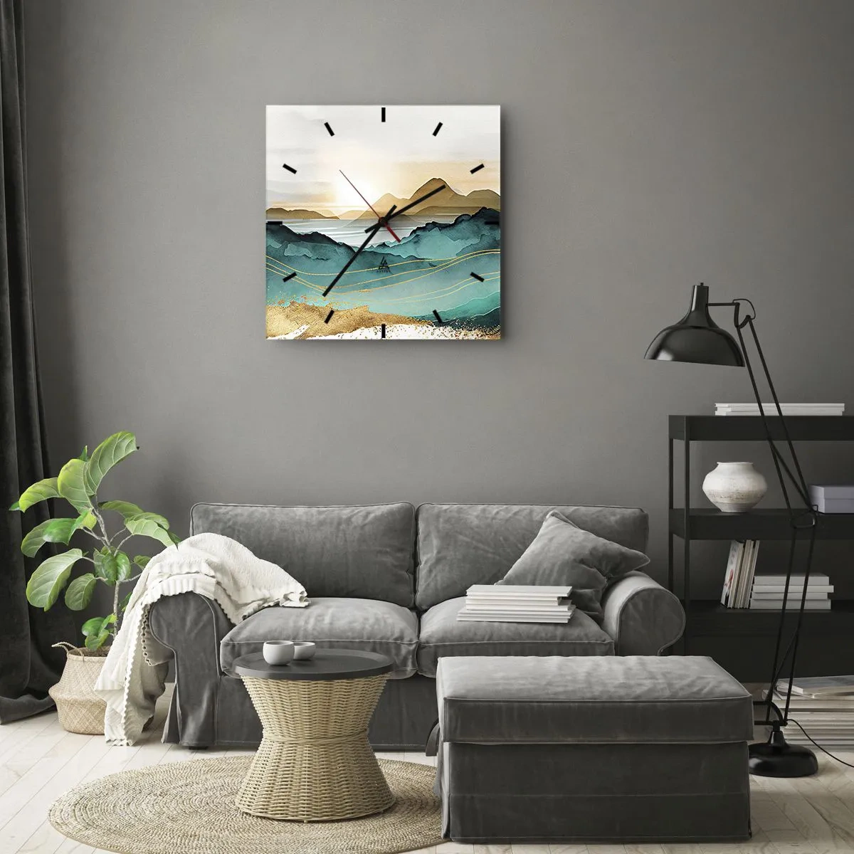 Nástenné hodiny - Na pokraji abstrakcie – krajina - 30x30 cm