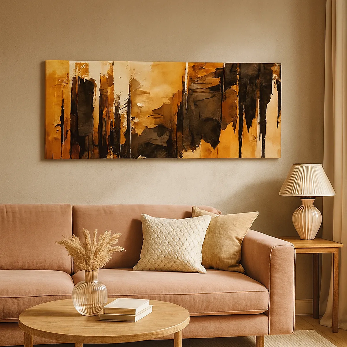 Obraz na plátne - Harmónia čiernej a zlatej - 30x30 cm