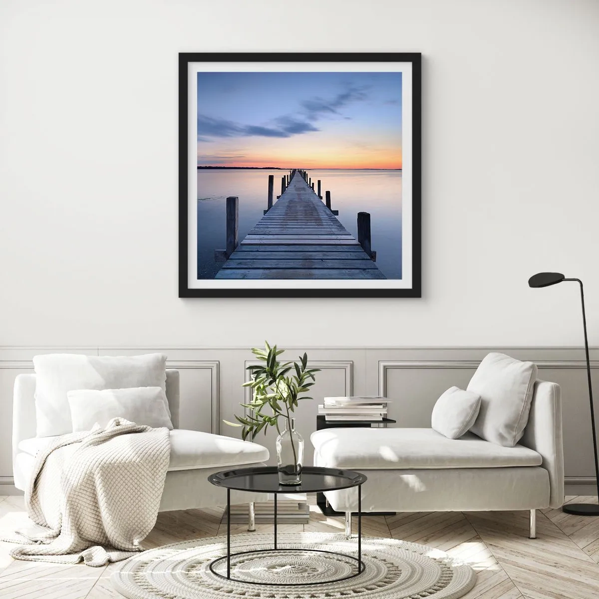 Plagát v čiernom ráme - Pokoj príjemného súmraku - 60x60 cm