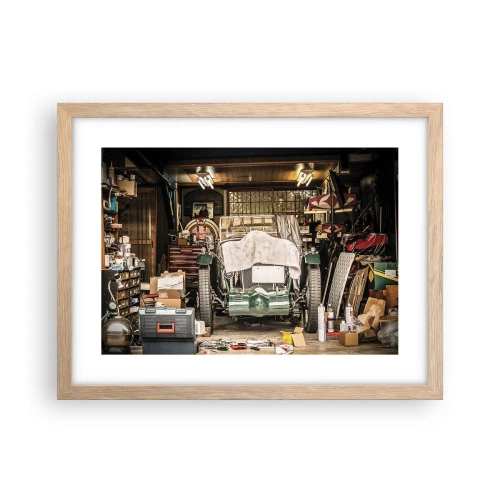 Plagát v ráme zo svetlého duba - Späť do minulosti - 40x30 cm