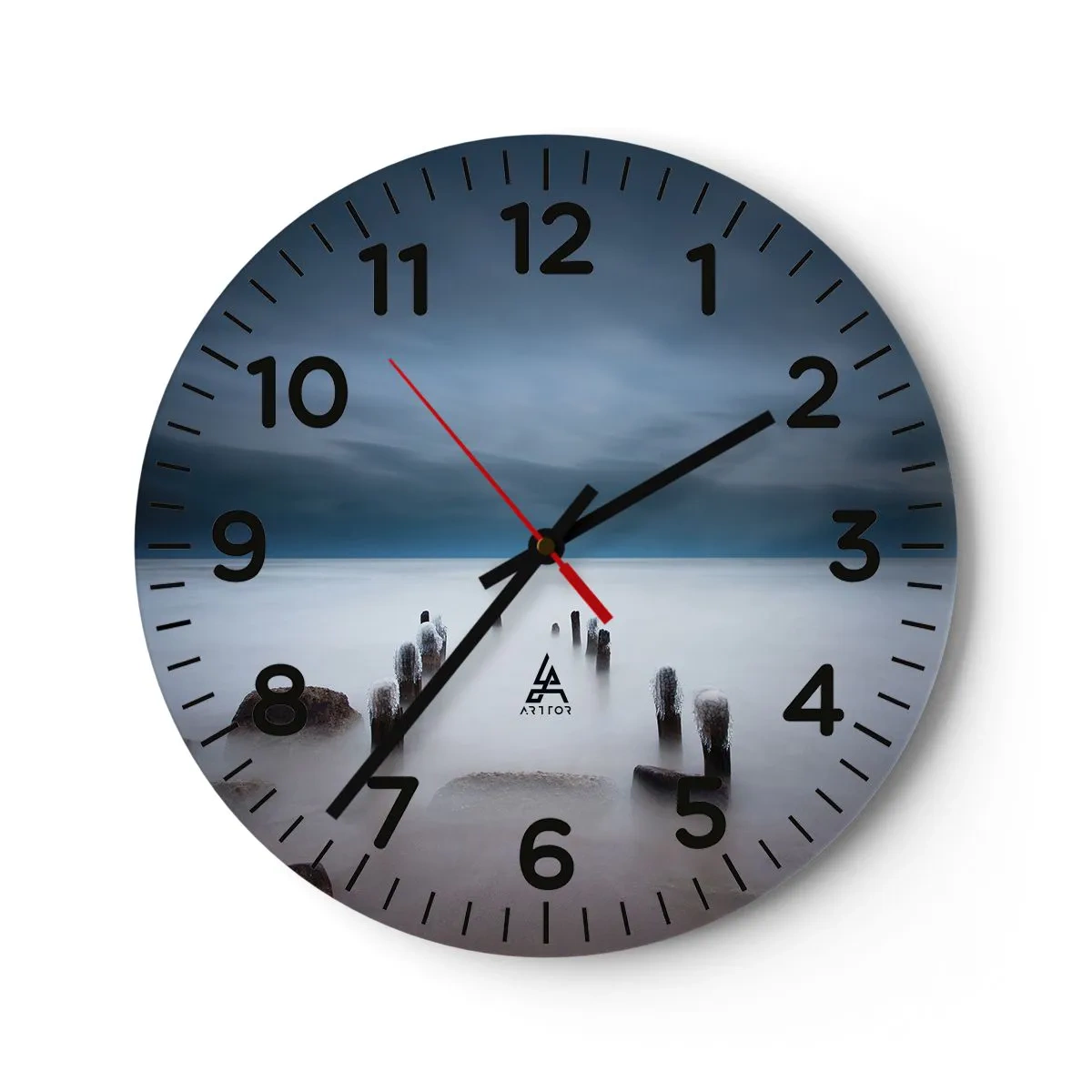 Nástenné hodiny - Zamyslené jazero - 40x40 cm