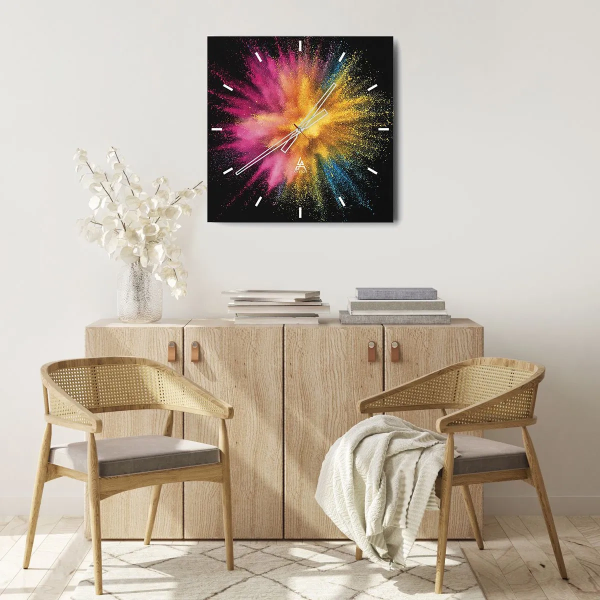 Nástenné hodiny - Zrodenie farieb - 40x40 cm