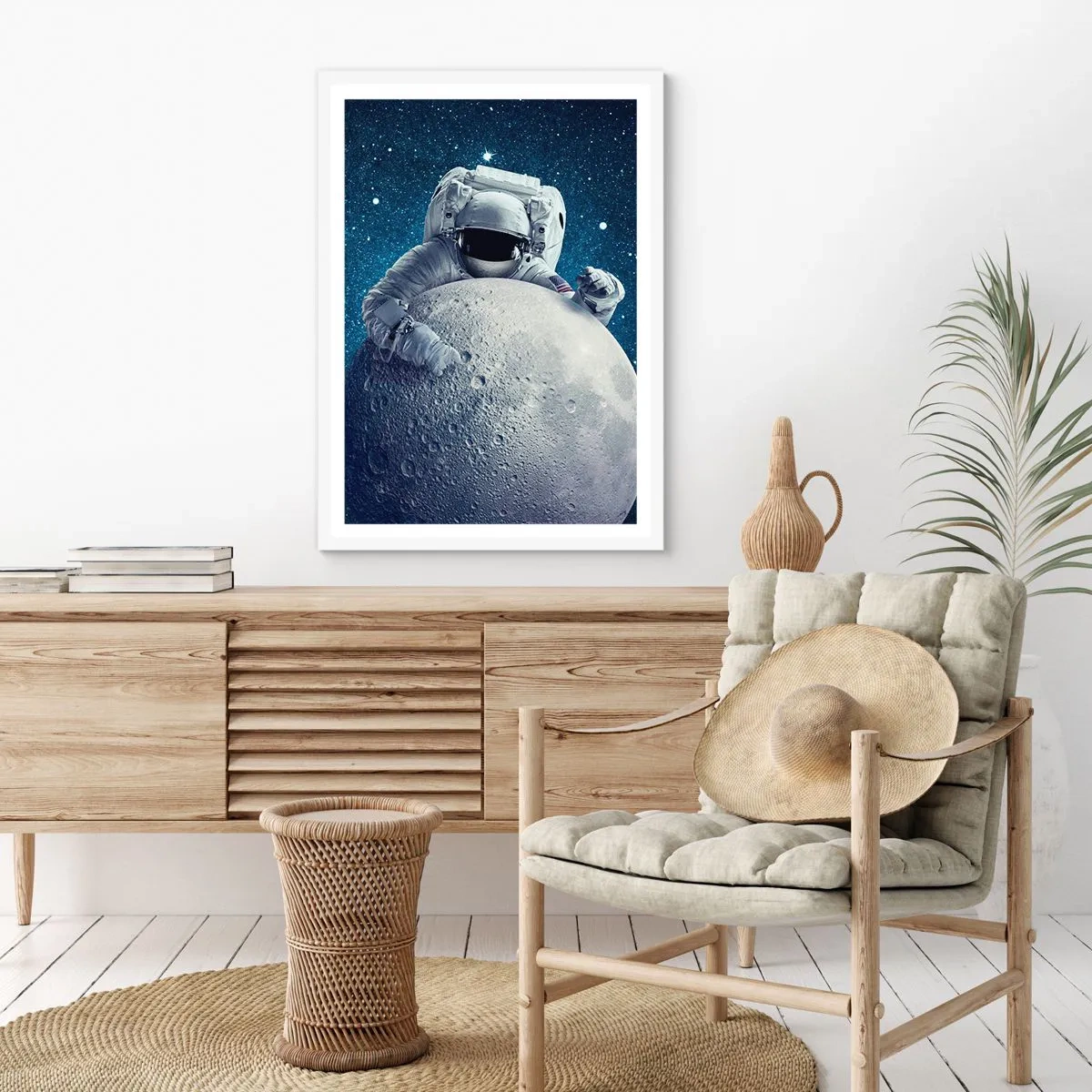 Plagát v bielom ráme - Vesmírny vtipkár - 70x100 cm