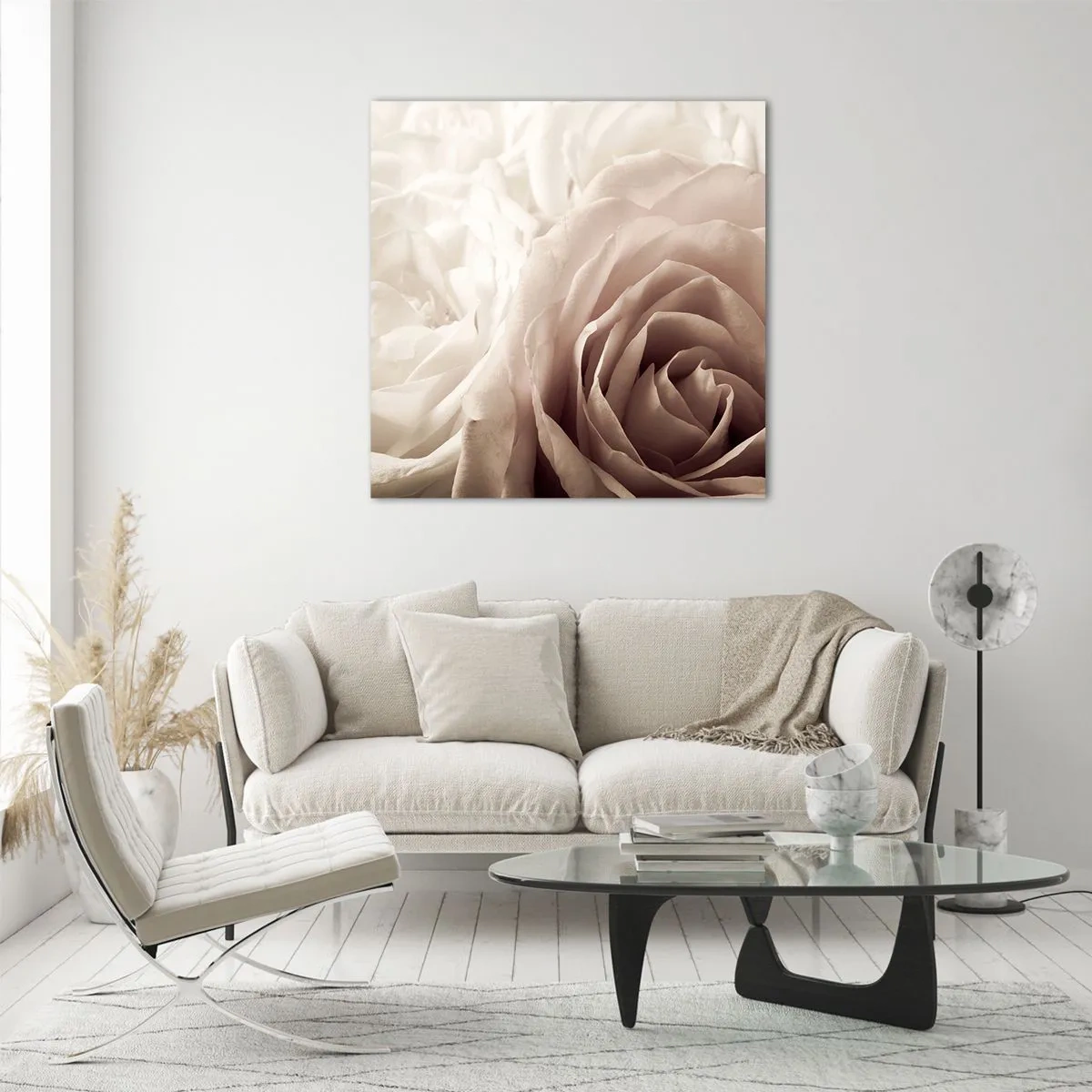 Obraz na skle - V srdci ruže - 70x70 cm