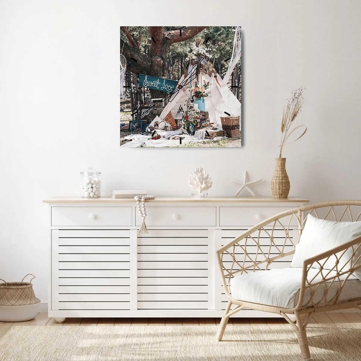 Nástenné hodiny - Make love… - 40x40 cm