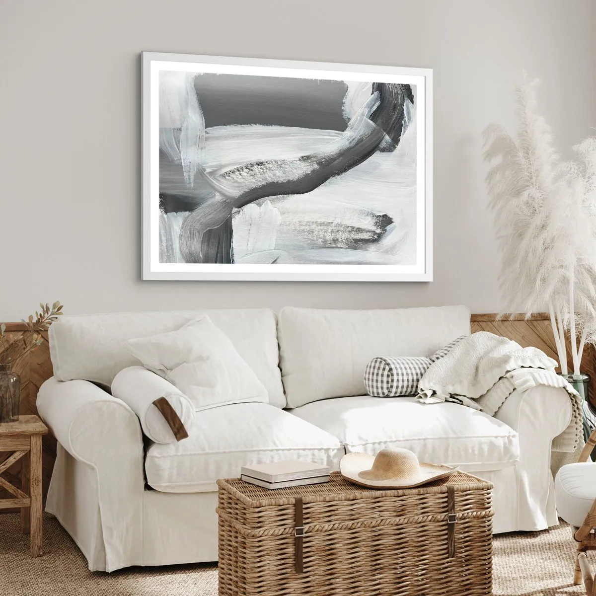 Plagát v bielom ráme - Pevným pohybom - 70x50 cm