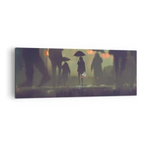 Obraz na plátne - Z perspektívy kvapky dažďa - 140x50 cm