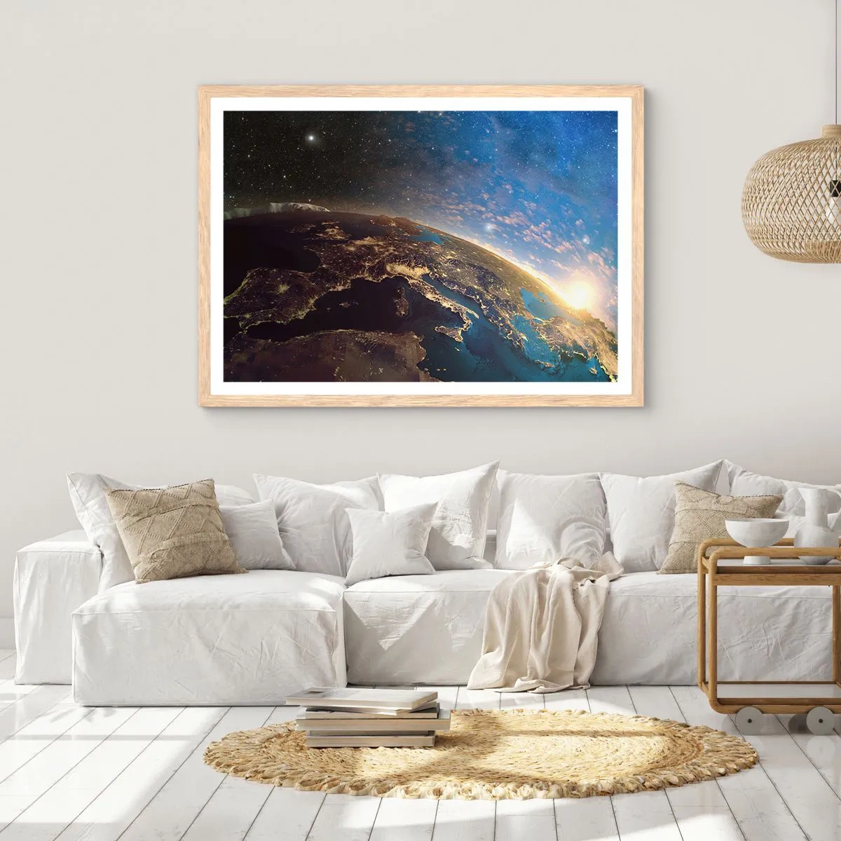 Plagát v ráme zo svetlého duba - Pozrime sa na seba s odstupom - 100x70 cm