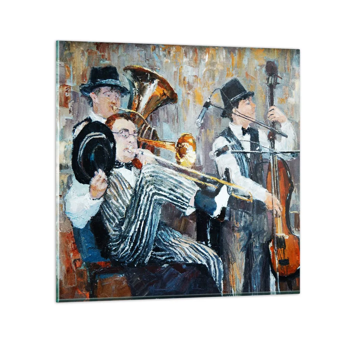 Obraz na skle - Celý tento jazz - 40x40 cm