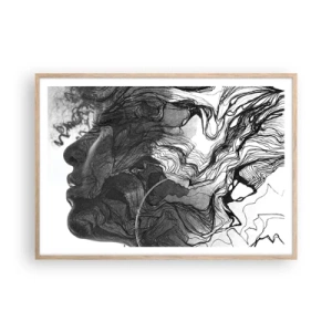 Plagát v ráme zo svetlého duba - Zapletená v snoch - 100x70 cm