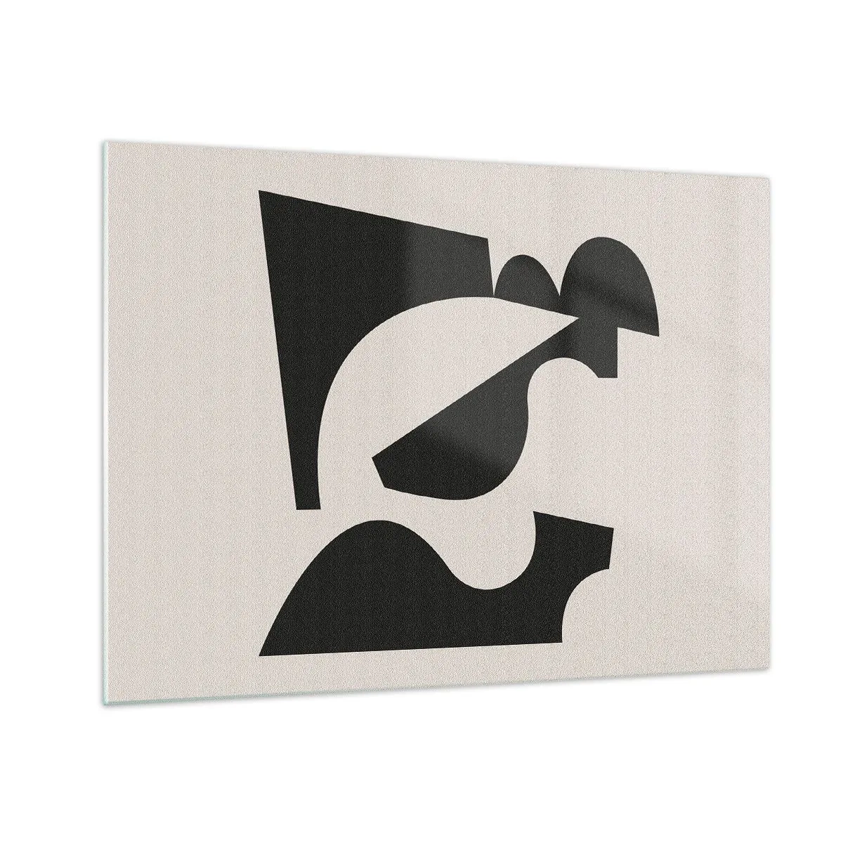 Obraz na skle - Abstraktná čiernobiela geometrická kompozícia - 70x50cm - Na samostatné ukladanie - Moderná nástenná dekorácia do obývacej izby a spálne ARTTOR