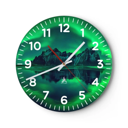 Nástenné hodiny - V náručí polárnej žiare - 40x40 cm