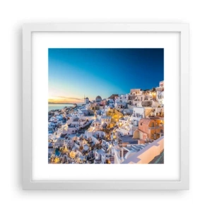 Plagát v bielom ráme - Esencia Grécka - 30x30 cm