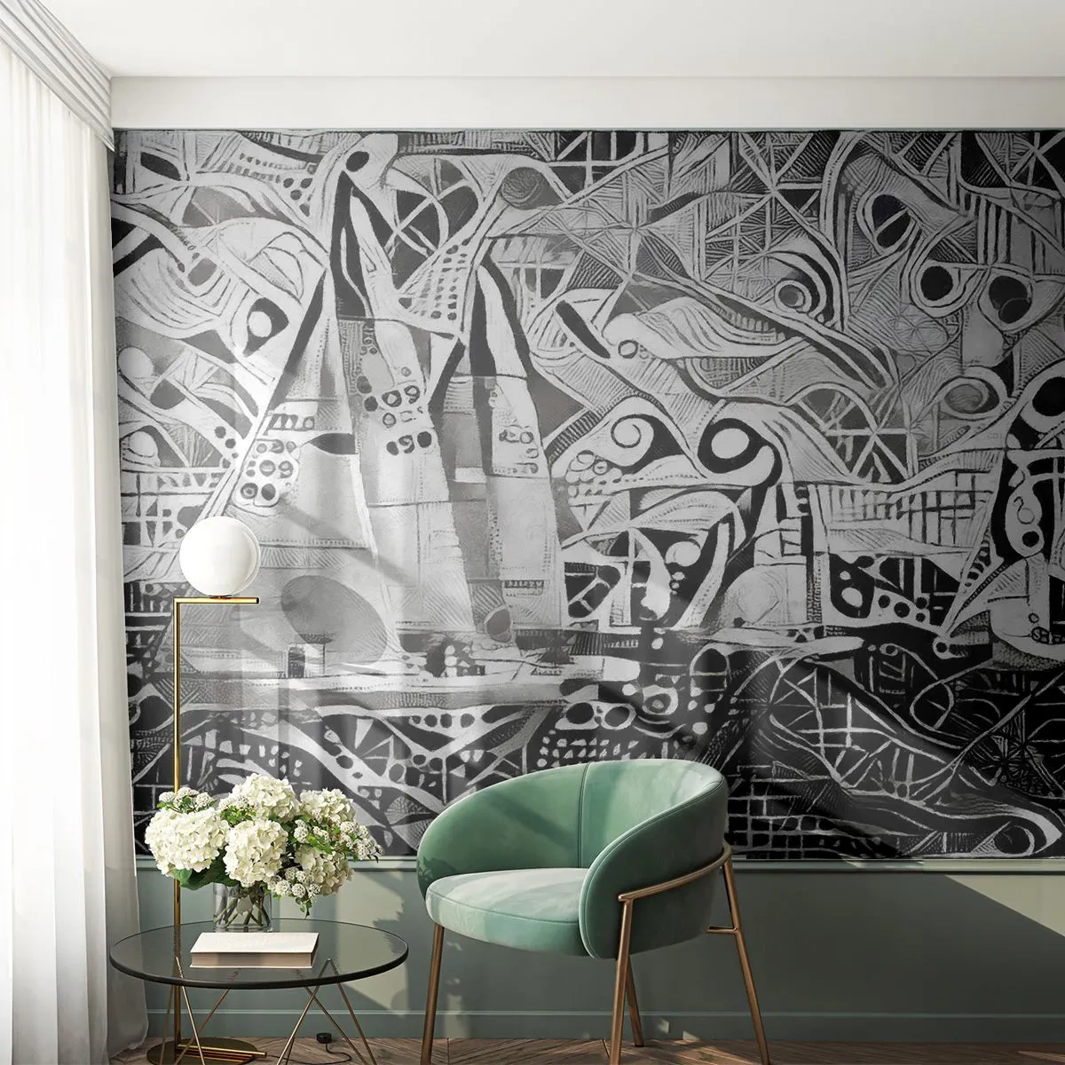 Fototapeta Premium Canvas - Medzi vlnami - plachtenie, kubizmus, Kus - 200x140 cm