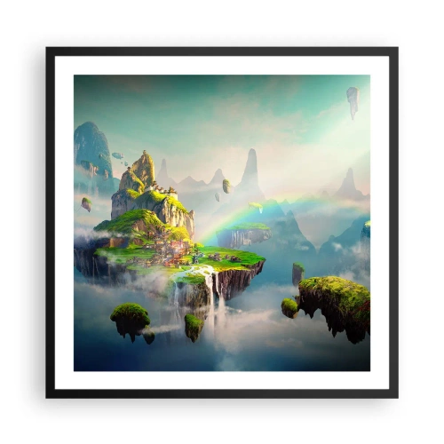 Plagát v čiernom ráme - Uprostred neba - šťastné ostrovy - 60x60 cm