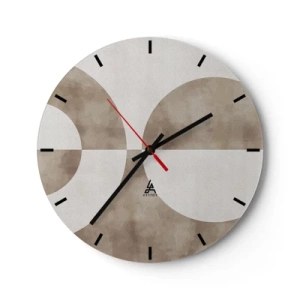 Nástenné hodiny - Geometrický vzor s polkruhmi v odtieňoch béžovej - 30x30cm - Podobnosti a rozdiely - Moderná nástenná dekorácia do obývacej izby, kuchyne a spálne ARTTOR