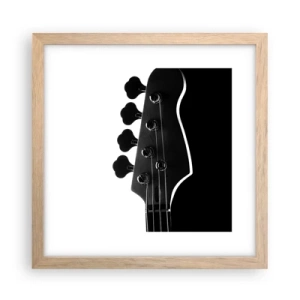 Plagát v ráme zo svetlého duba - Rockové ticho  - 30x30 cm