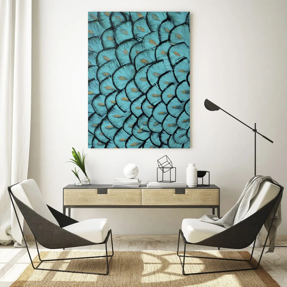 Obraz na skle - Veľká slávnosť peria - 50x70 cm