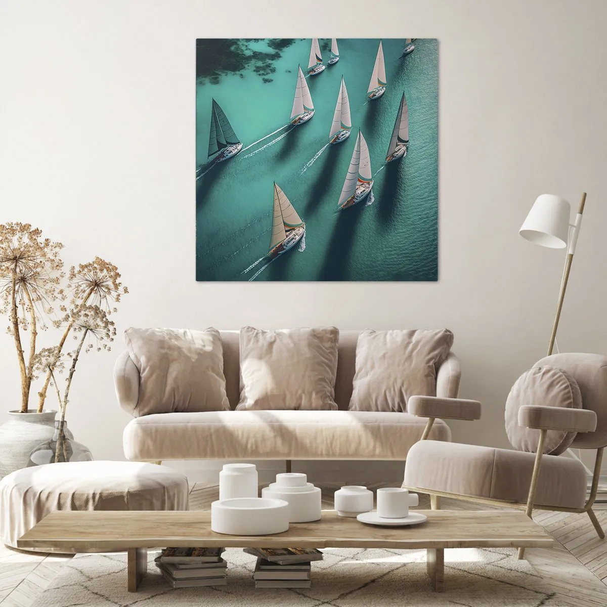 Obraz na plátne - Zápasenie s vetrom - 70x70 cm