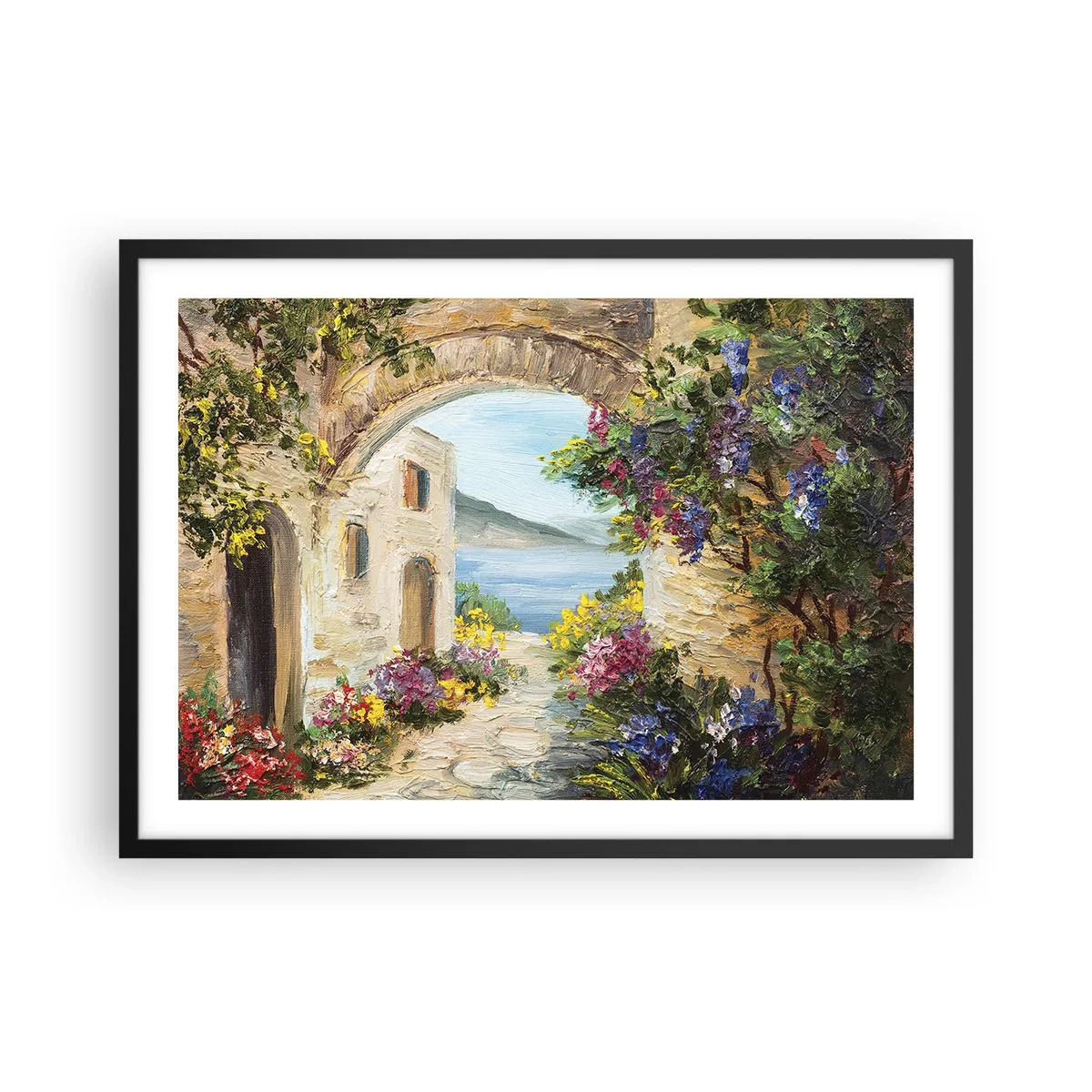 Plagát v čiernom ráme - Pôvab pobrežnej krajiny - 70x50 cm