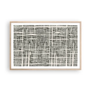 Plagát v ráme zo svetlého duba - Tkaná kompozícia - 91x61 cm