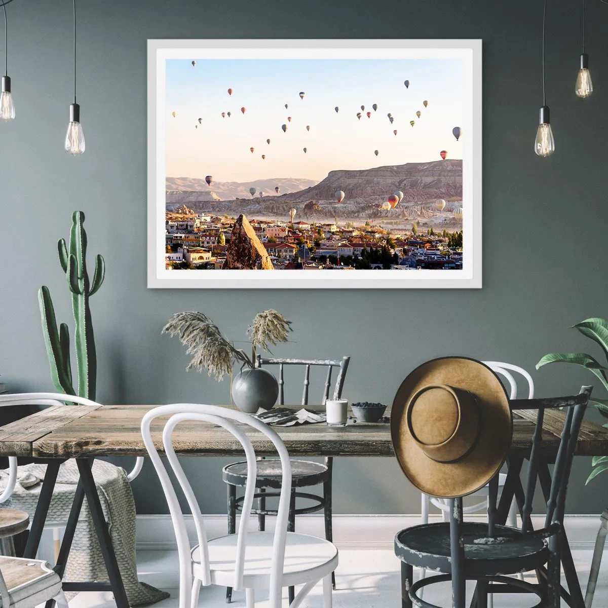 Plagát v bielom ráme - Ako lode na oblohe - 100x70 cm