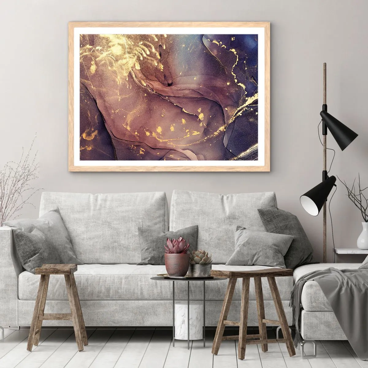 Plagát v ráme zo svetlého duba - Hmota a duch - 91x61 cm