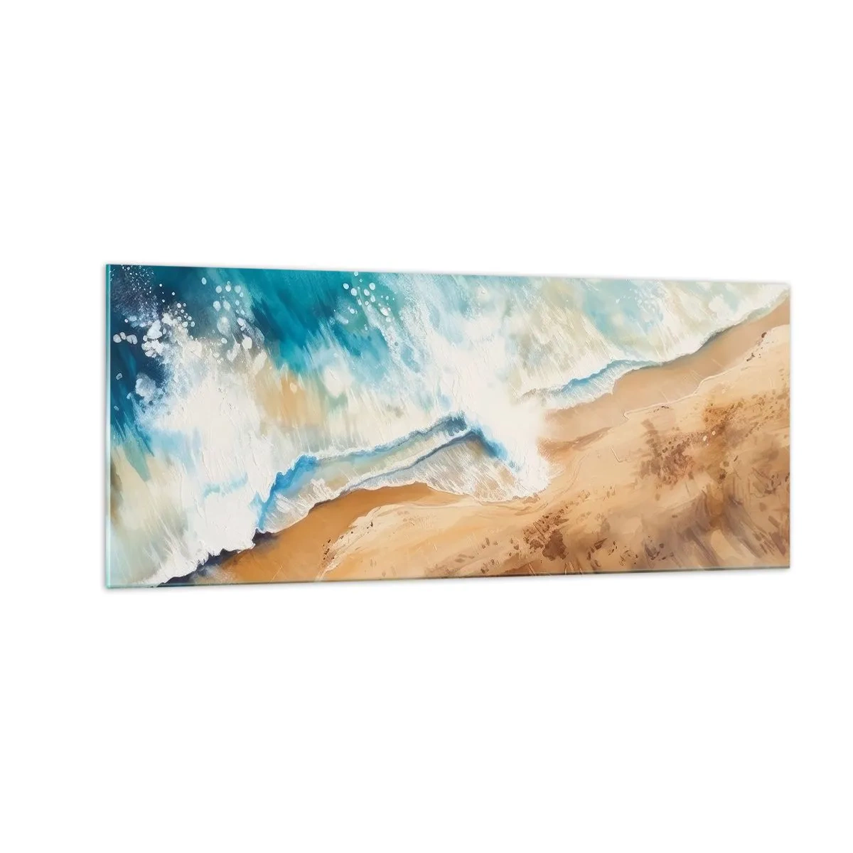 Obraz na skle - Vlna, ktorá sa vracia - 100x40 cm