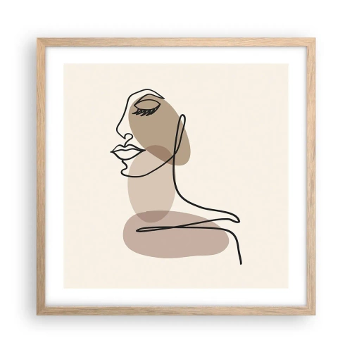 Plagát v ráme zo svetlého duba - Určitá línia krásy - 50x50 cm