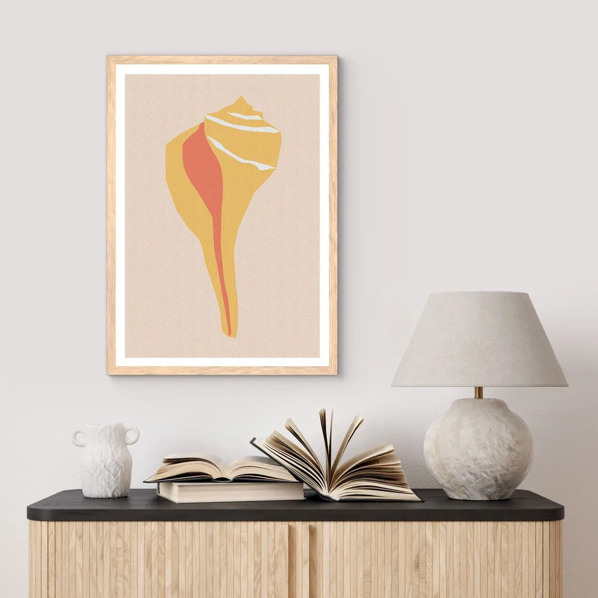 Plagát v ráme zo svetlého duba - Organická abstrakcia – rast - 70x100 cm