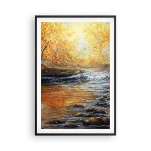 Plagát v čiernom ráme - Zlatý potok - 61x91 cm