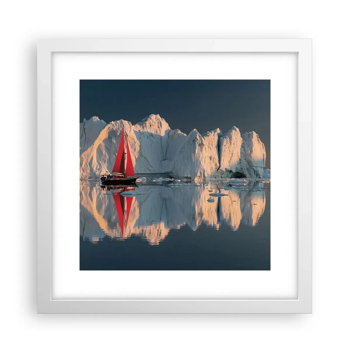 Plagát v bielom ráme - Na okraji sveta - 30x30 cm