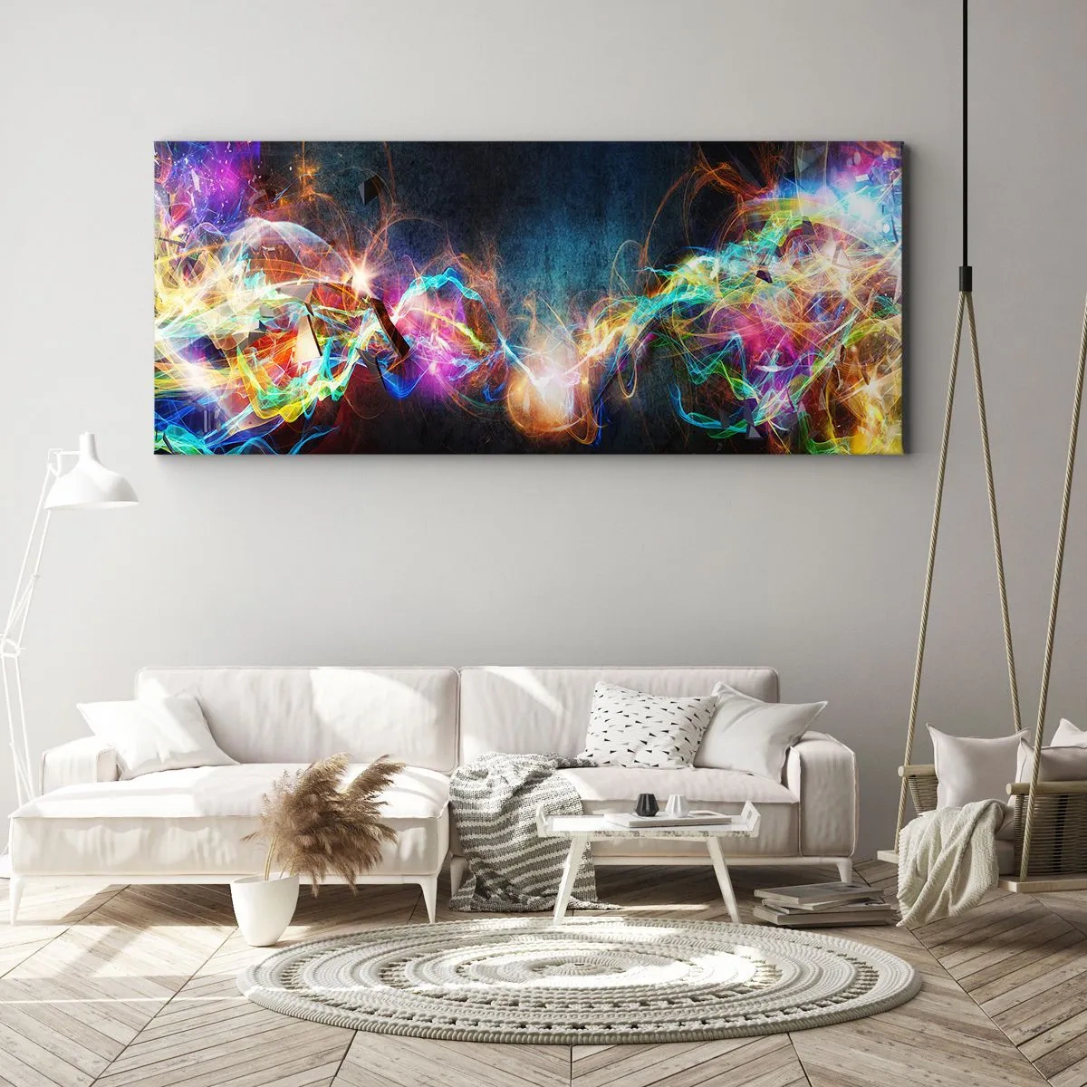 Obraz na plátne - Radostne proti tme - 90x30 cm