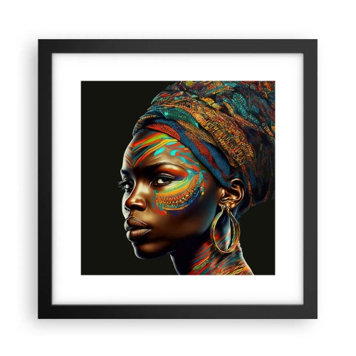 Plagát v čiernom ráme - Africká kráľovná - 30x30 cm