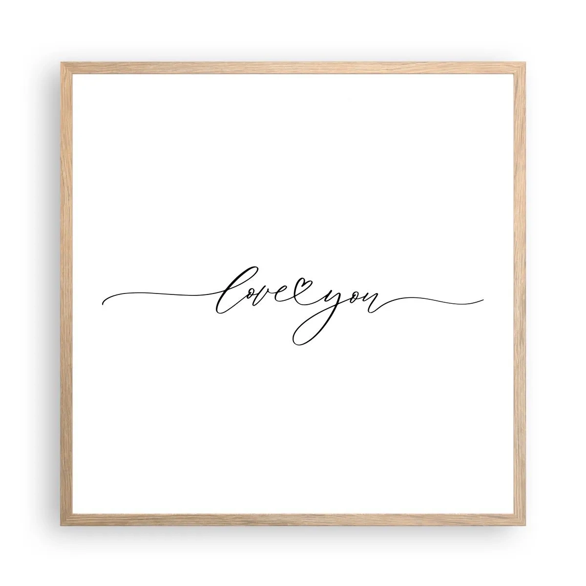 Plagát v ráme zo svetlého duba - Čierne na bielom - 60x60 cm