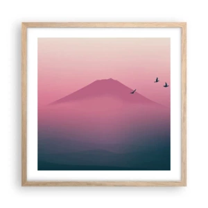 Plagát v ráme zo svetlého duba - Pútnici nad oblakmi - 50x50 cm