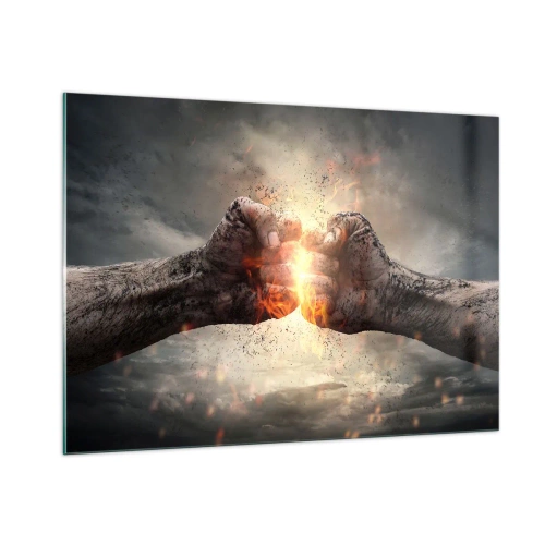 Obraz na skle - Choď do boja - 100x70 cm