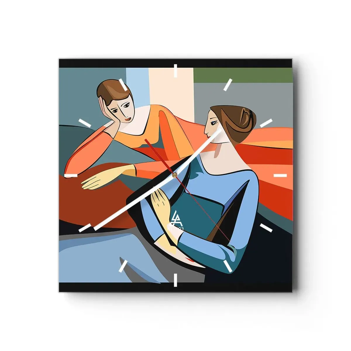 Nástenné hodiny - Dôverná chvíľa - 40x40 cm