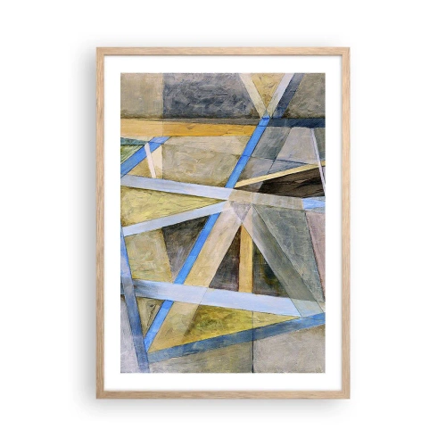 Plagát v ráme zo svetlého duba - Priamo alebo diagonálne? - 50x70 cm