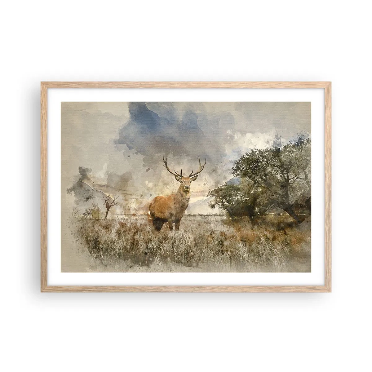 Plagát v ráme zo svetlého duba - Dôstojnosť - sila - majestátnosť - 70x50 cm