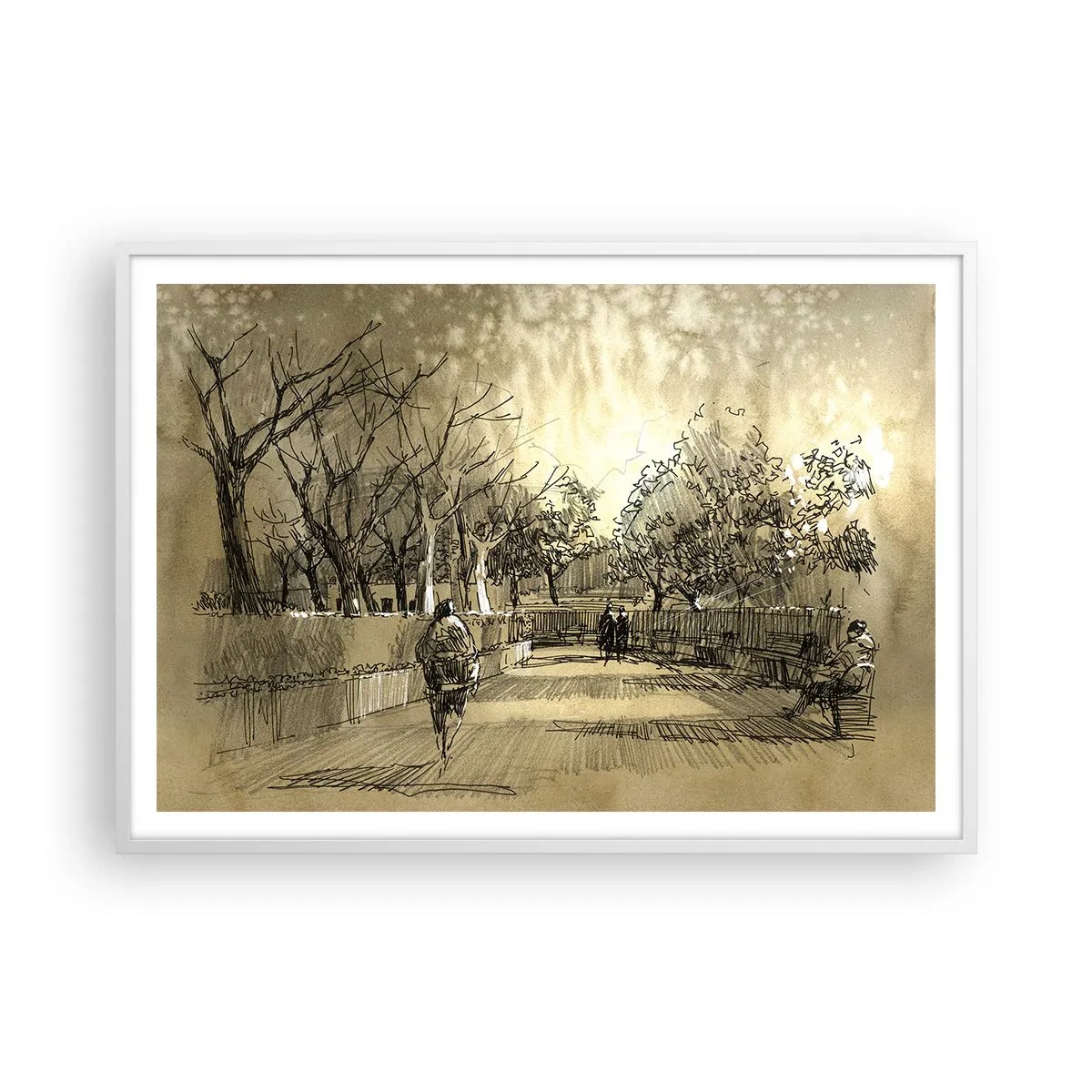 Plagát v bielom ráme - Pierkom zastavený okamih - 100x70 cm