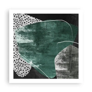 Plagát - Farebná abstrakcia so zlatou vločkou - 60x60 cm