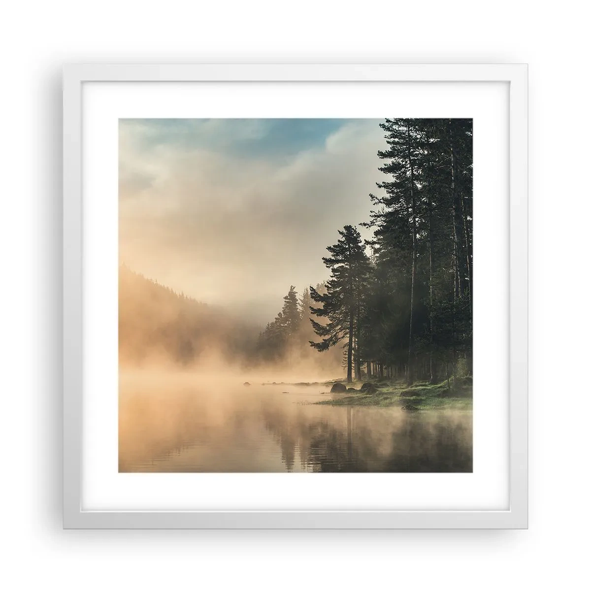 Plagát v bielom ráme - Zrodenie dňa - 40x40 cm