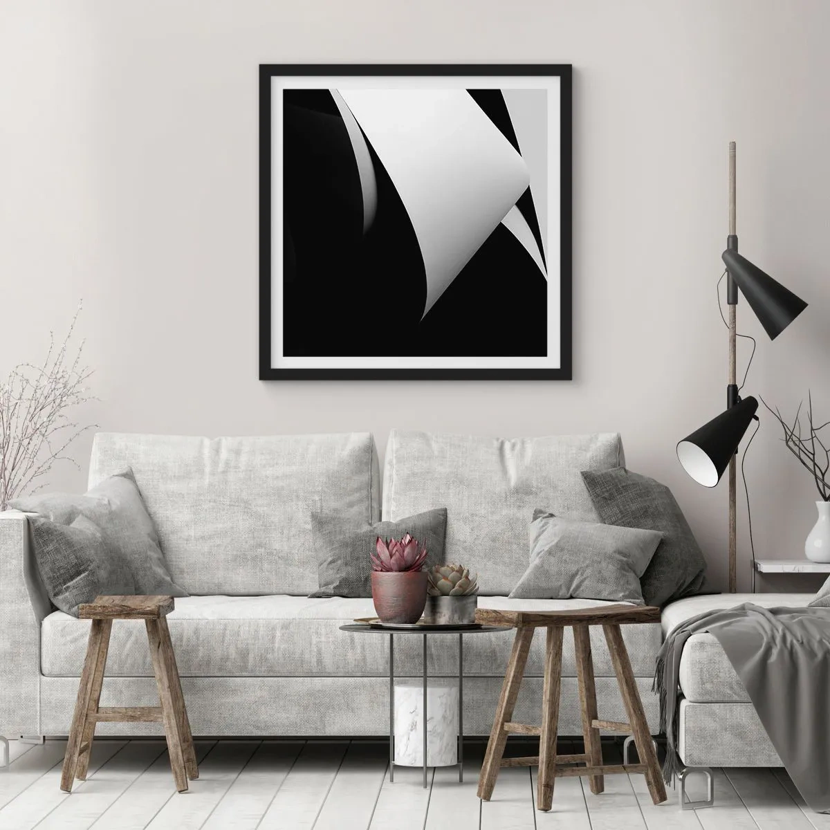 Plagát v čiernom ráme - Svetlo z hlbín tieňa - 40x40 cm