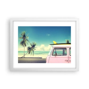 Plagát v bielom ráme - Prázdniny, je čas začať - 40x30 cm