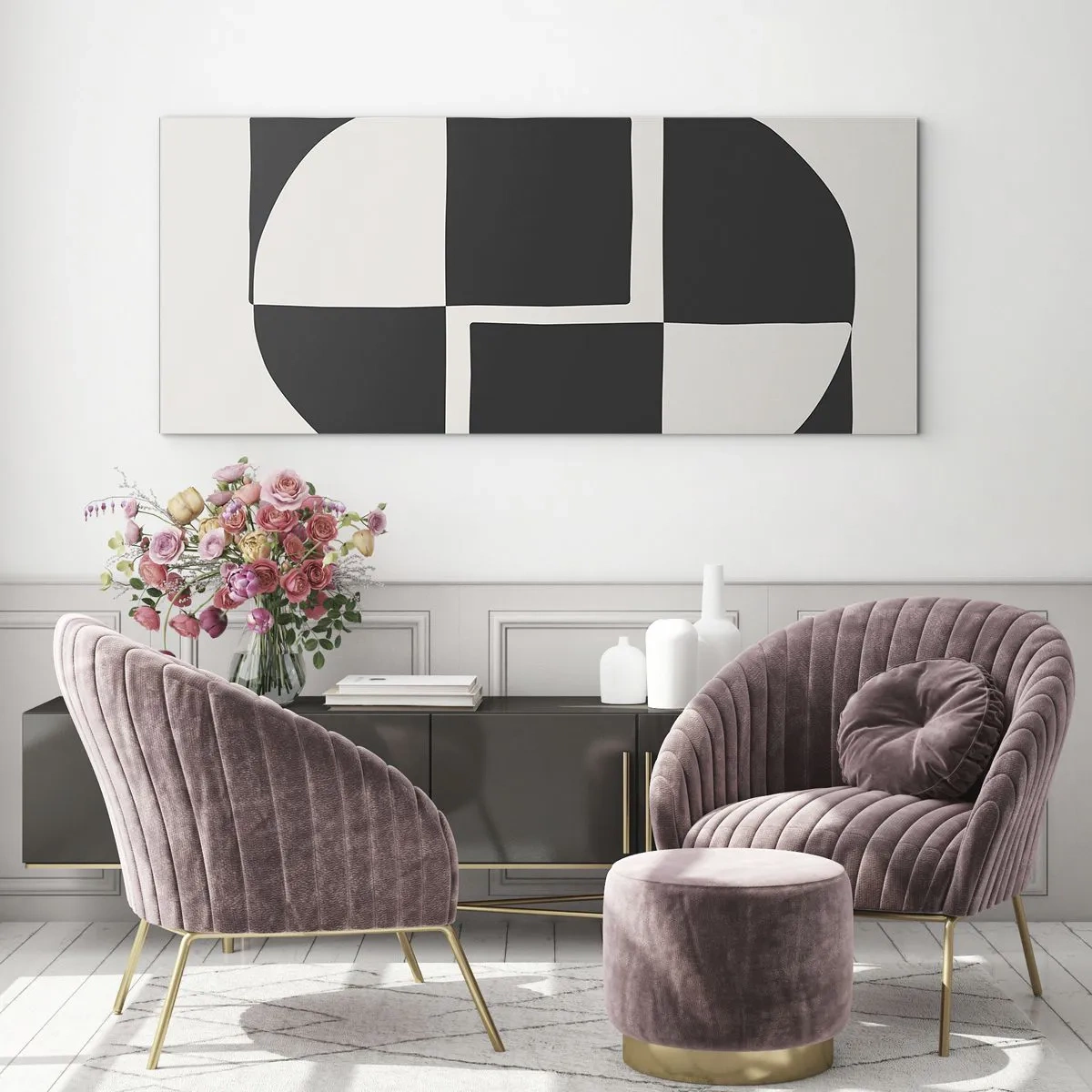 Obraz na skle - Antitéza – syntéza - 140x50 cm