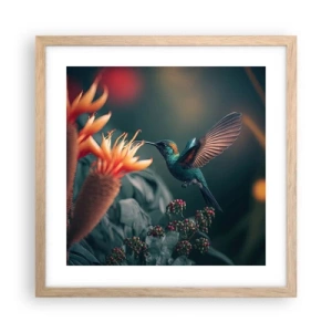 Plagát v ráme zo svetlého duba - Skutočne pestrý život - 40x40 cm