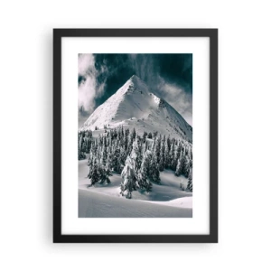 Plagát v čiernom ráme - Krajina snehu a ľadu - 30x40 cm