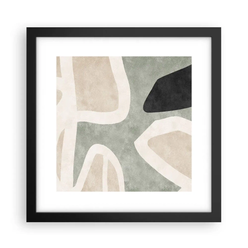 Plagát v čiernom ráme - Kompozícia s čiernym motívom - 30x30 cm